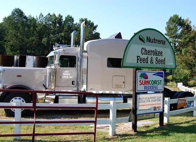 Delivery services and qualtiy hay  are available at Cherokee Feed and Seed in Ball Ground, GA