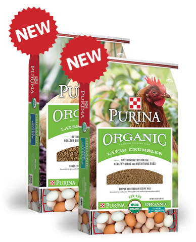 Purina Organic Chicken Feed is available at Cherokee Feed & Seed in Georgia