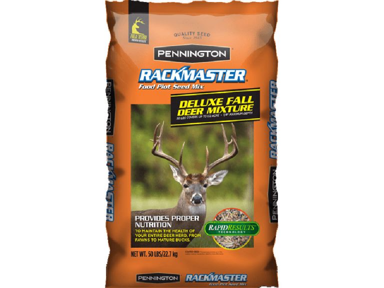 Rackmaster delux fall deer food plot mixture available at Cherokee Feed