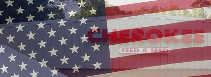 Cherokee Feed & Seed store American Flag