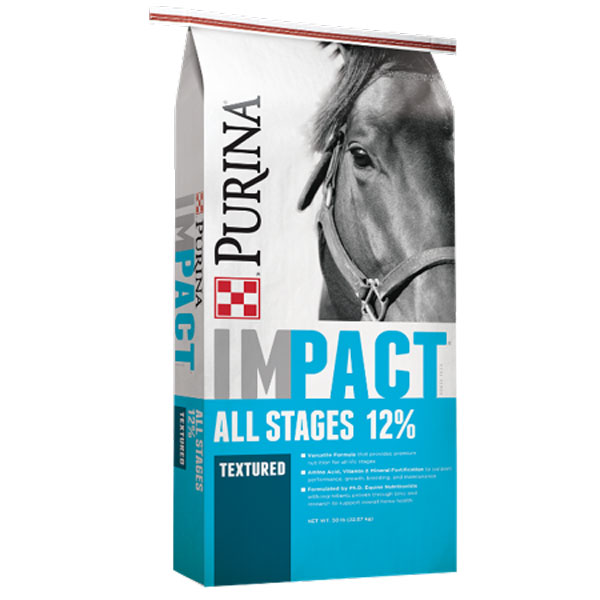 Purnia Impact All Stages Textured 12% Horse Feed - Cherokee Feed & Seed, Georgia