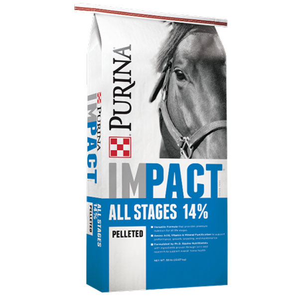 Purnia Impact All Stages Pelleted 14% Horse Feed - Cherokee Feed & Seed, Georgia