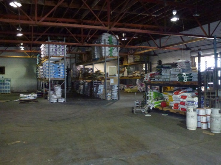 Cherokee Feed & Seed stocks a full warehouse of farm supplies and feed.