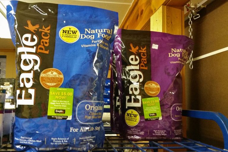 Eagle Pack natural dog food is available at Cherokee Feed & Seed stores