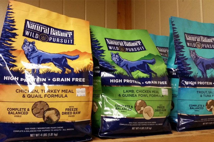 Natural Balance Wild Pursuit dog food is available at Cherokee Feed & Seed stores.