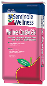 Seminole Wellness Compete Safe Low-starch, 8% fat, textured horse feed with herbs