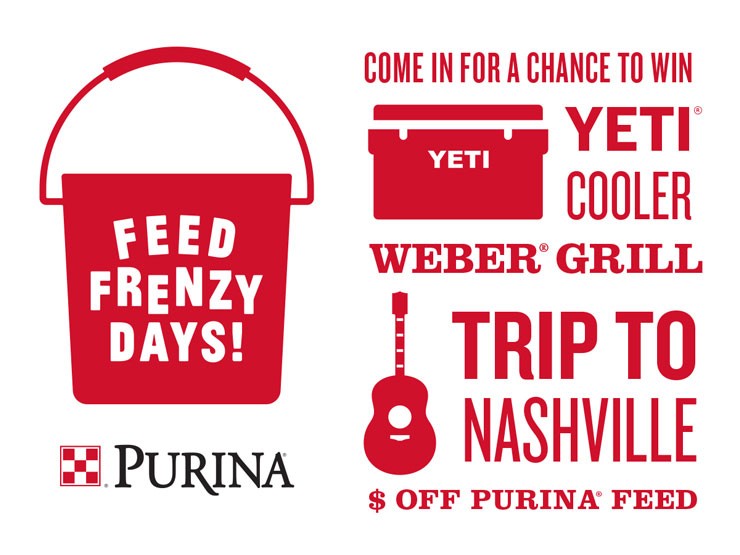 Win prizes during Purina Feed Frenzy Days at Cherokee Feed & Seed in Ball Ground!