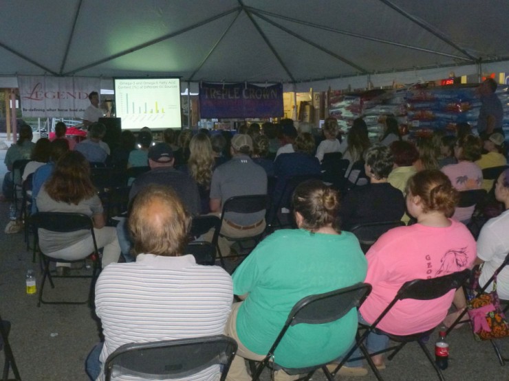Speaker Marty Adams, PhD from Southern States at the FREE Horse Health Seminar at Cherokee Feed & Seed, Ball Ground, GA