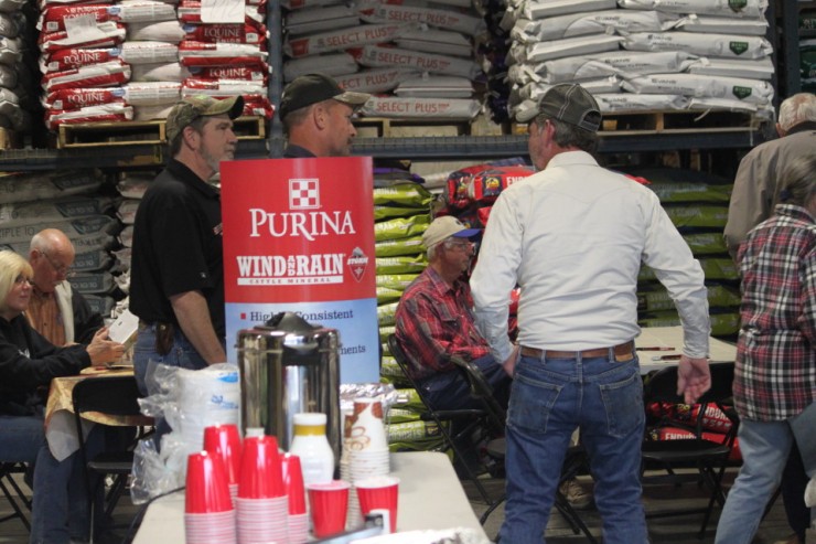 Customers at the Purina Cattle Mineral Meeting at Cherokee Feed & Seed in Ball Ground, GA