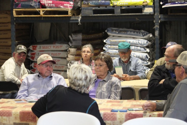 Customers at the Purina Cattle Mineral Meeting at Cherokee Feed & Seed in Ball Ground, GA