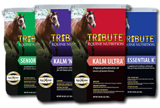 Tribute Equine Nutrition Horse Feed is available at Cherokee Feed & Seed
