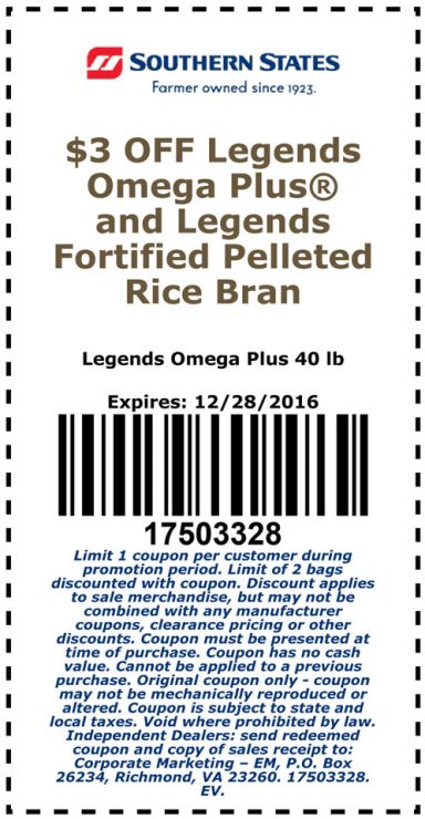 $3 OFF/Bag coupon on Legends Fat Supplements for Your Hard Keepers!