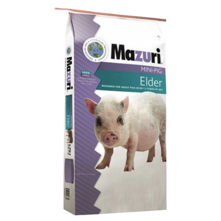 White feed bag. Mini pig. Mazuri Mini Pig Elder