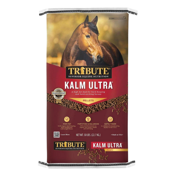 Kalm Ultra Horse Feed. Red 50-lb bag.