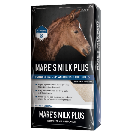 Buckeye Mare's Milk Plus Powdered Milk Replacer. Black feed bag.