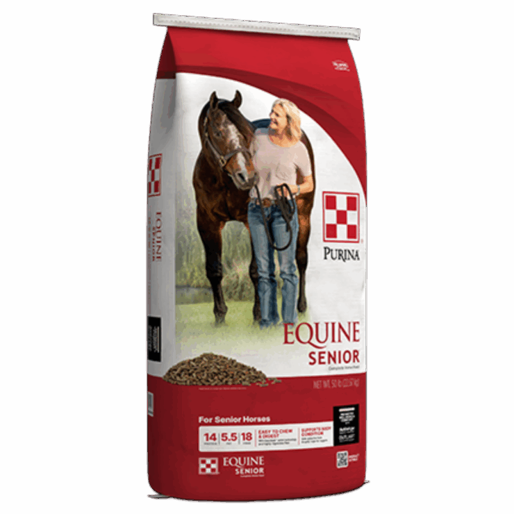 bag of Purina Equine Senior Horse Feed