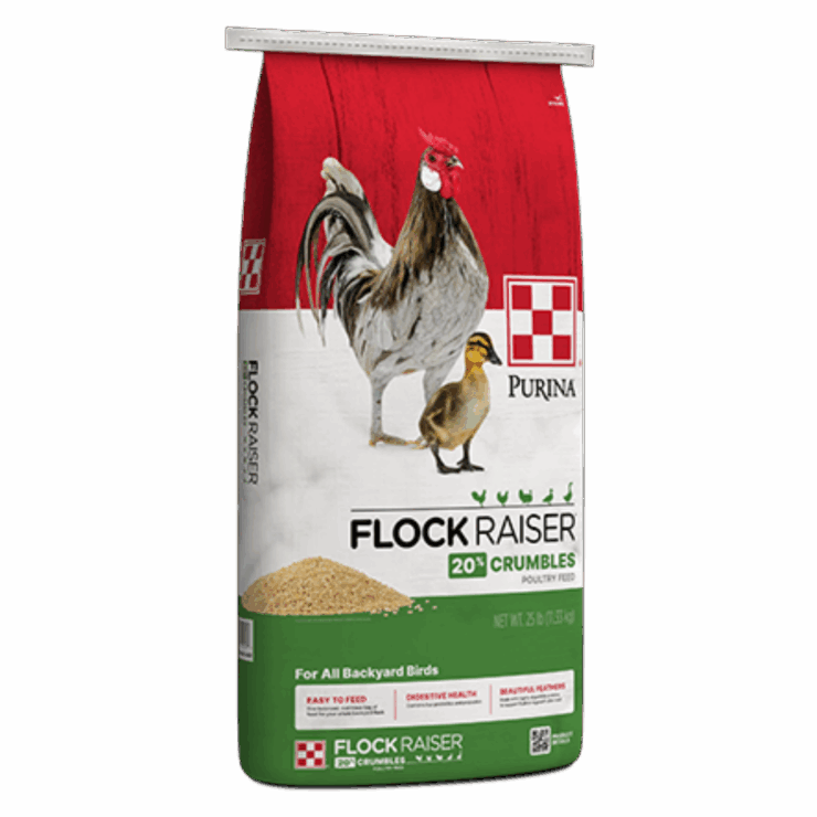 bag of Purina Flock Raiser crumbles