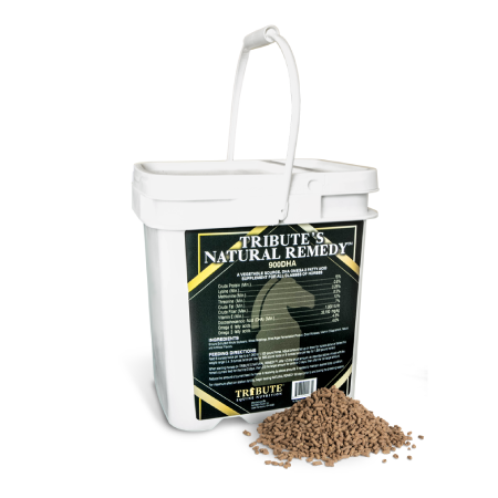 Tribute Equine Nutrition Natural Remedy Immune & Respiratory Pellets Horse Supplement, 20-lb tub. Available at your local Cherokee Feed & Seed in Georgia.