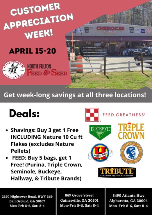 Spring Customer Appreciation Week april 15-20, 2024