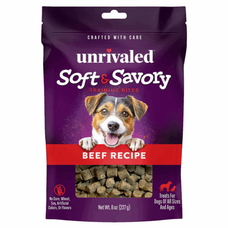 bag of Unrivaled Soft & Savory Training Bites - Beef Recipe