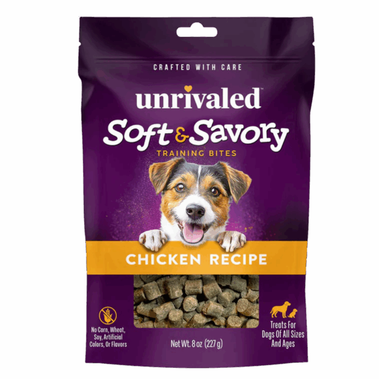 bag of Unrivaled Soft & Savory Training Bites - Chicken Recipe
