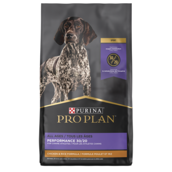 Purina Pro Plan All Ages Sport Performance 30/20 Chicken & Rice Formula. Dry dog food.