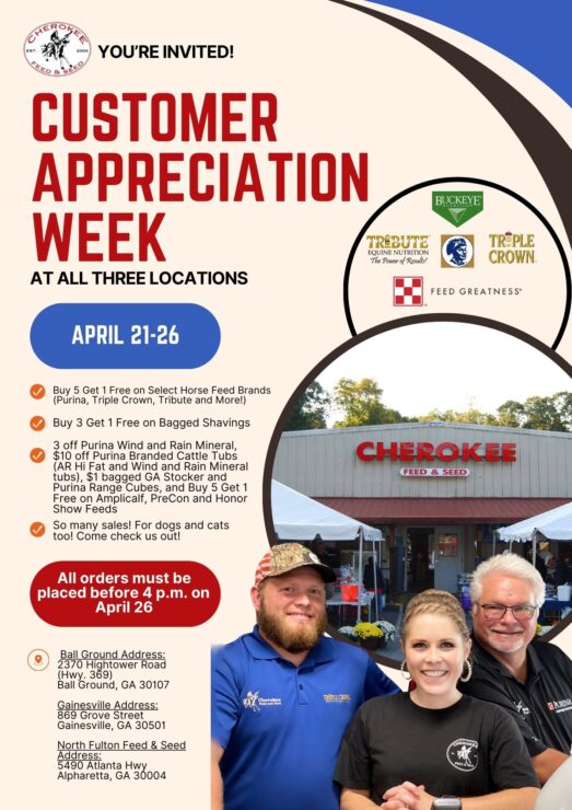 Spring Customer Appreciation week is April 21st-26th