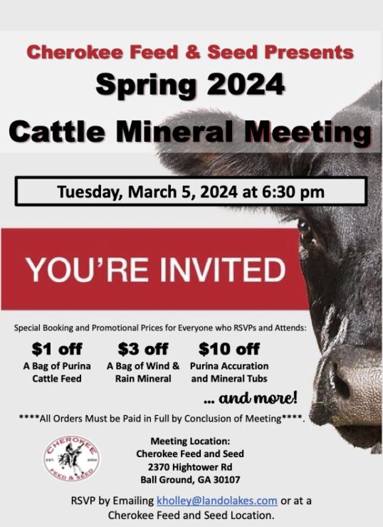 2024 Spring CattleMineral Meeting for Cherokee Feed & Seed