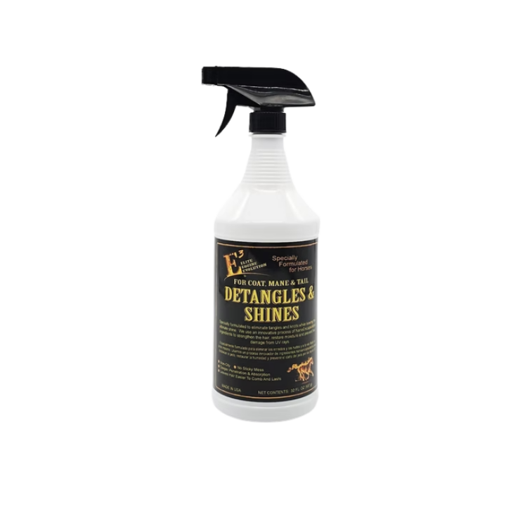 bottle of E3 Detangles and Shines for Horses 