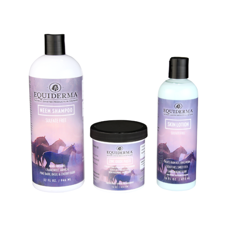 bottles of Equiderma Scratches Treatment Kit