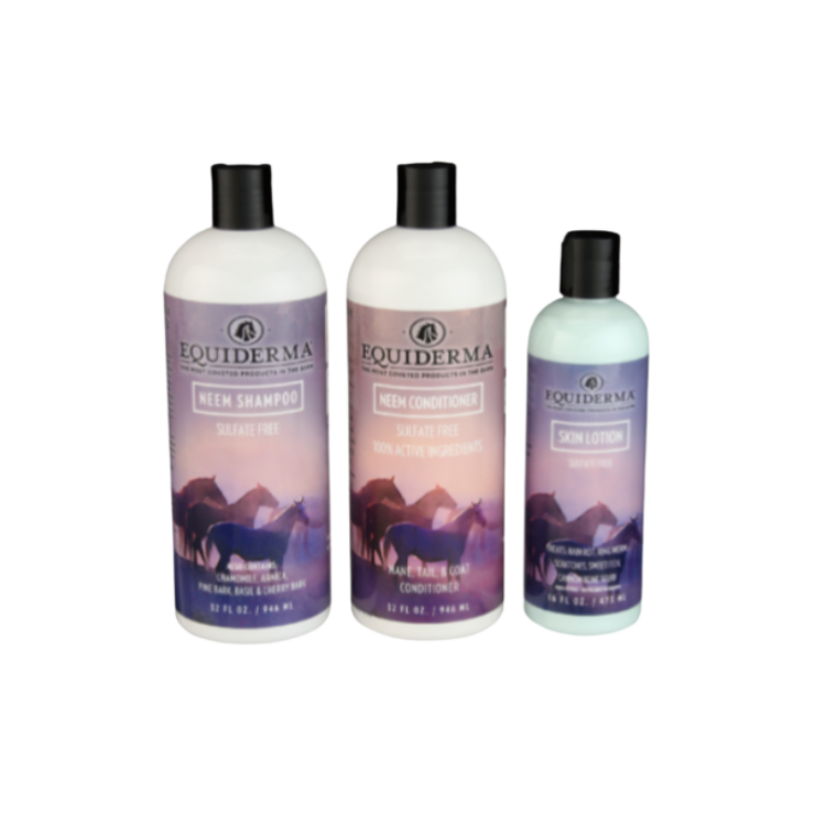 bottles of Equiderma Silky Smooth + Protection