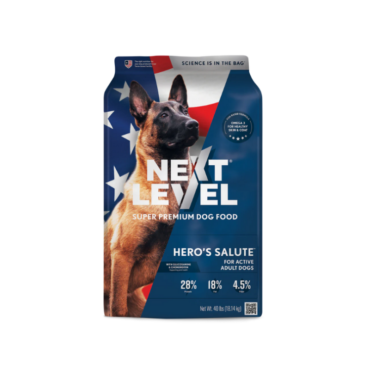 bag of Next Level Super Premium Pet Food Hero's Salute 