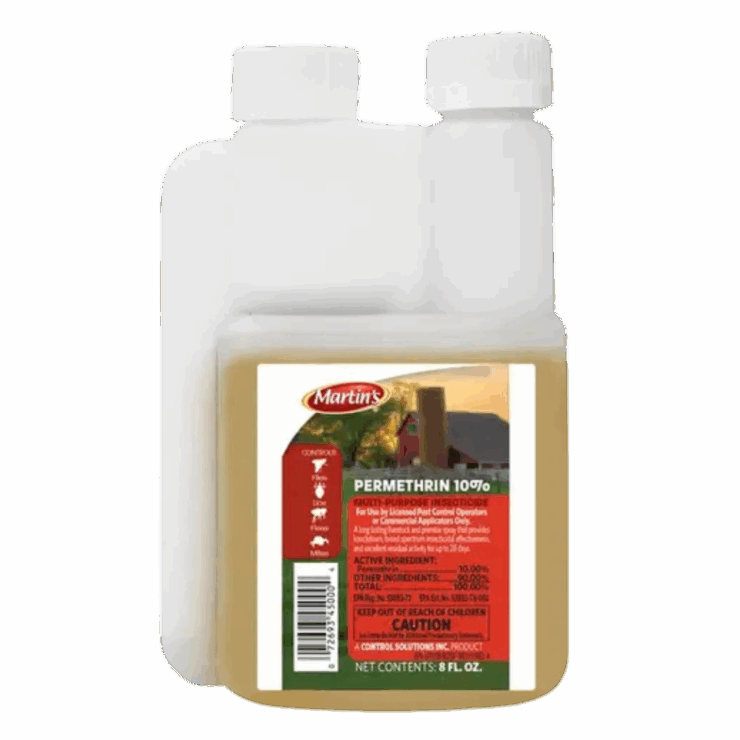 Martin's Permethrin 10% Multi-Purpose Insecticide 8-oz size.