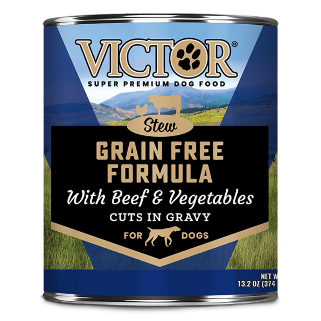 View of Victor Dog Food Grain Free Formula with Beef and Vegetables Cuts in ...