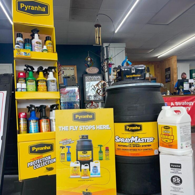 Some of Cherokee's fly control products, Farnam and Pyranha, to Prevent Flies and Pests on Your Farm