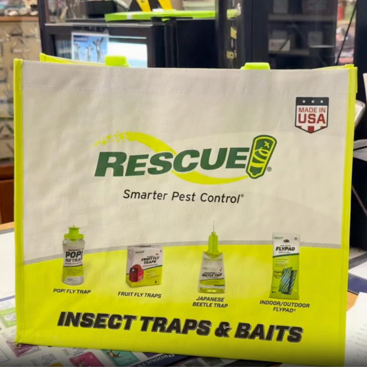 rescue pest control bag featuring their products